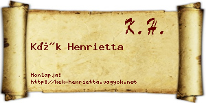Kék Henrietta névjegykártya